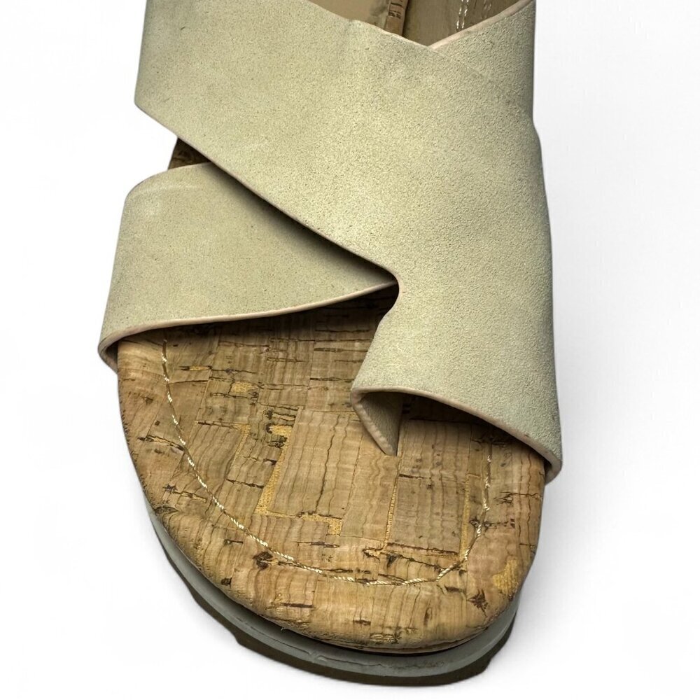 DONALD PLINER Women's Sisu Wedge Suede Sandal, Beige, US 7.5, NWOB - Picture 5 of 16